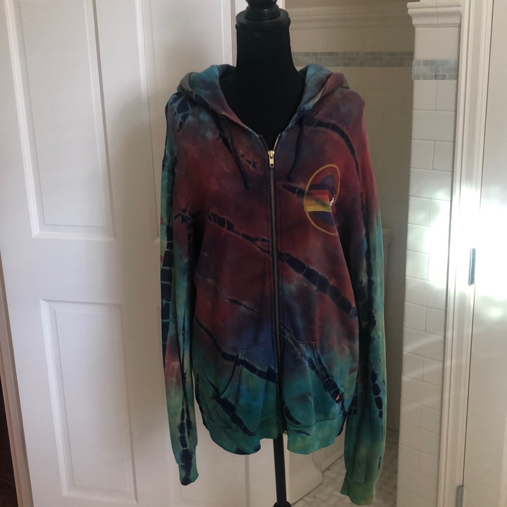 Aviator Nation Tie-dye zip-front hoodie, unisex size L.